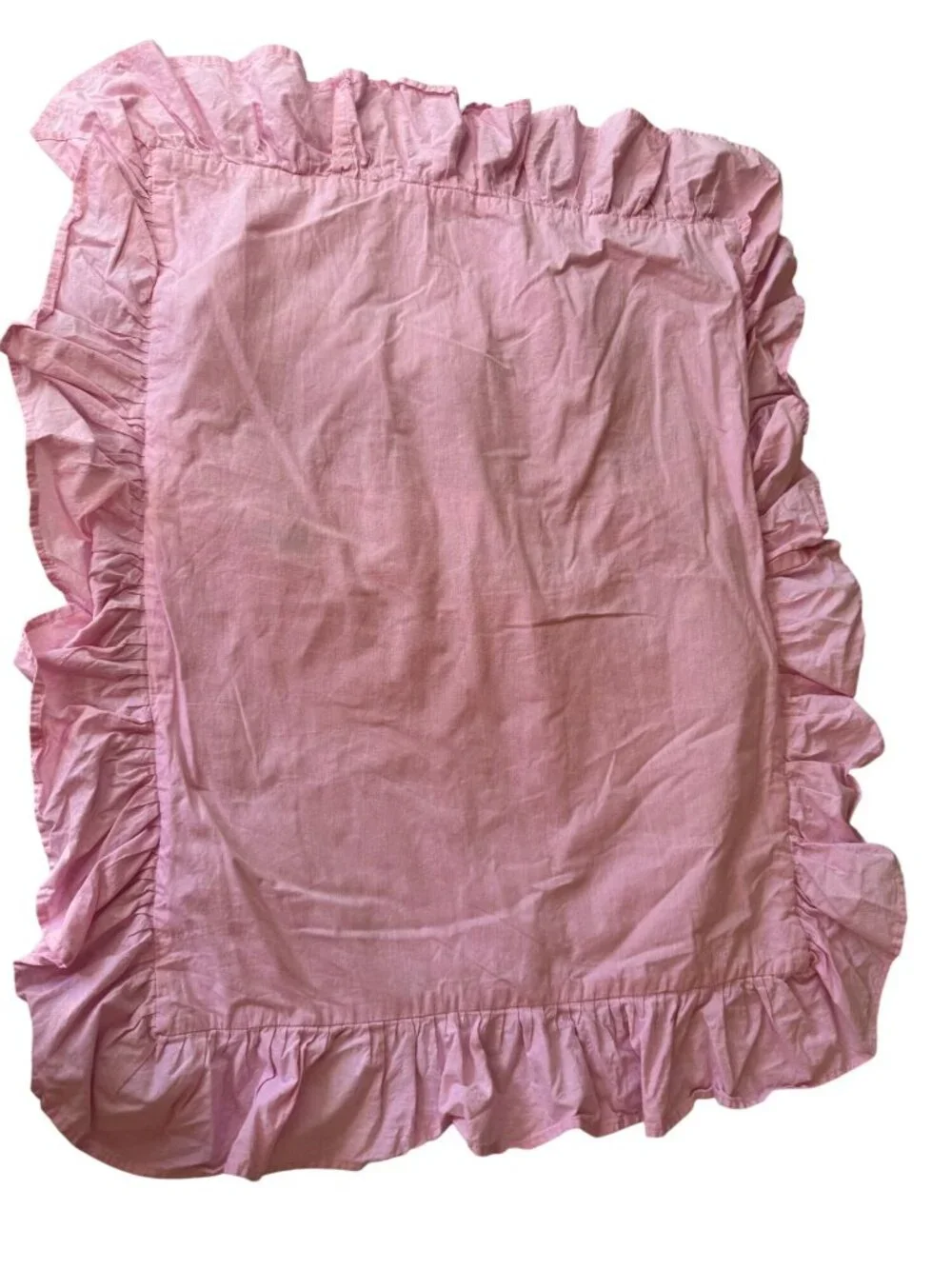 Pottery Barn Kids Pink Ruffled Pillow Sham 20x26 100% Organic Cotton